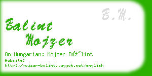 balint mojzer business card